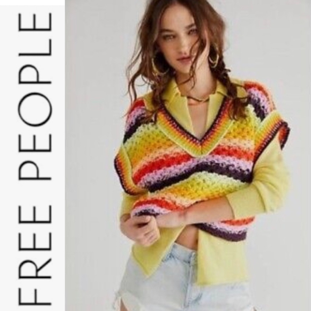 NWT Free People Summer Daze Sweater Vest Women's Size XS Multi